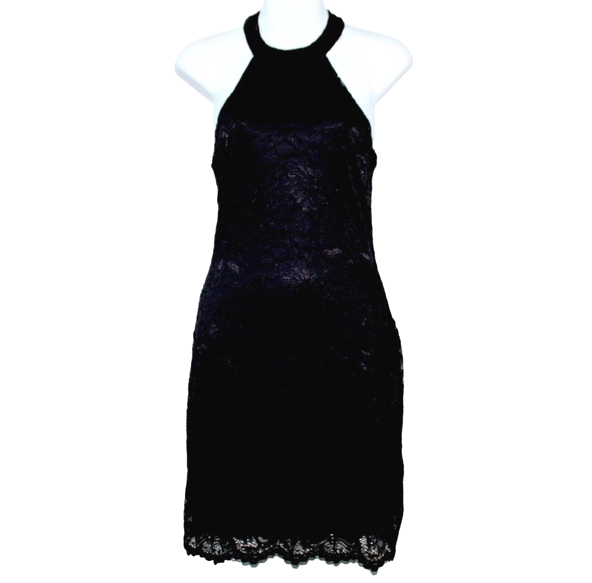 Charlotte Russe Sleeveless High Neck Cutout Lace Sheath Dress