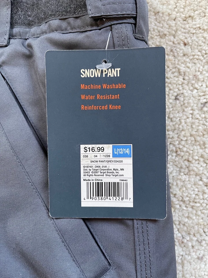 Pantalones de Nieve Cherokee Juveniles L (12/14) Gris Cintura Ajustable Nuevos Foto 3 de 4