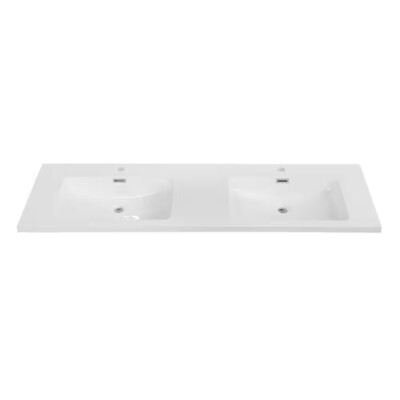 Streamline K-1203-DBL-59 59.1'' x 18.5'' Solid Surface Resin Vanity Top in White