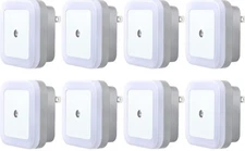 4/8/12 Pcs Wall Plug-in LED Night Lights Lamp Dusk to Dawn Sensor Soft White New