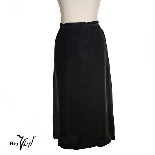 Top y falda peplum vintage de los años 40 negro crepé botones de lujo talla grande -Hey Viv - Imagen 7 de 9