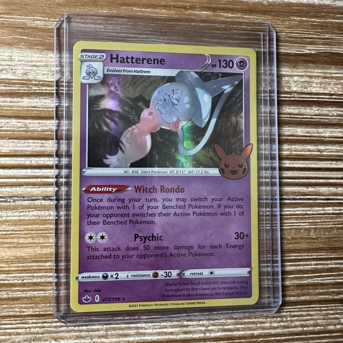 Pokemon TCG Trick Or Trade 073/198 Hatterene Holo Card
