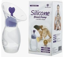  2 Count Amplin Model NX2A Silicone Breast Pumps Color Blue with Stopper New