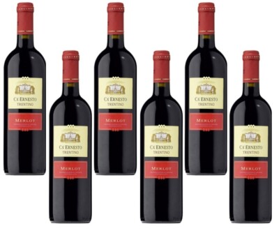 6x Ca' Ernesto Merlot Rotwein DOC     Eleganter italienischer Rotwein   0,75L