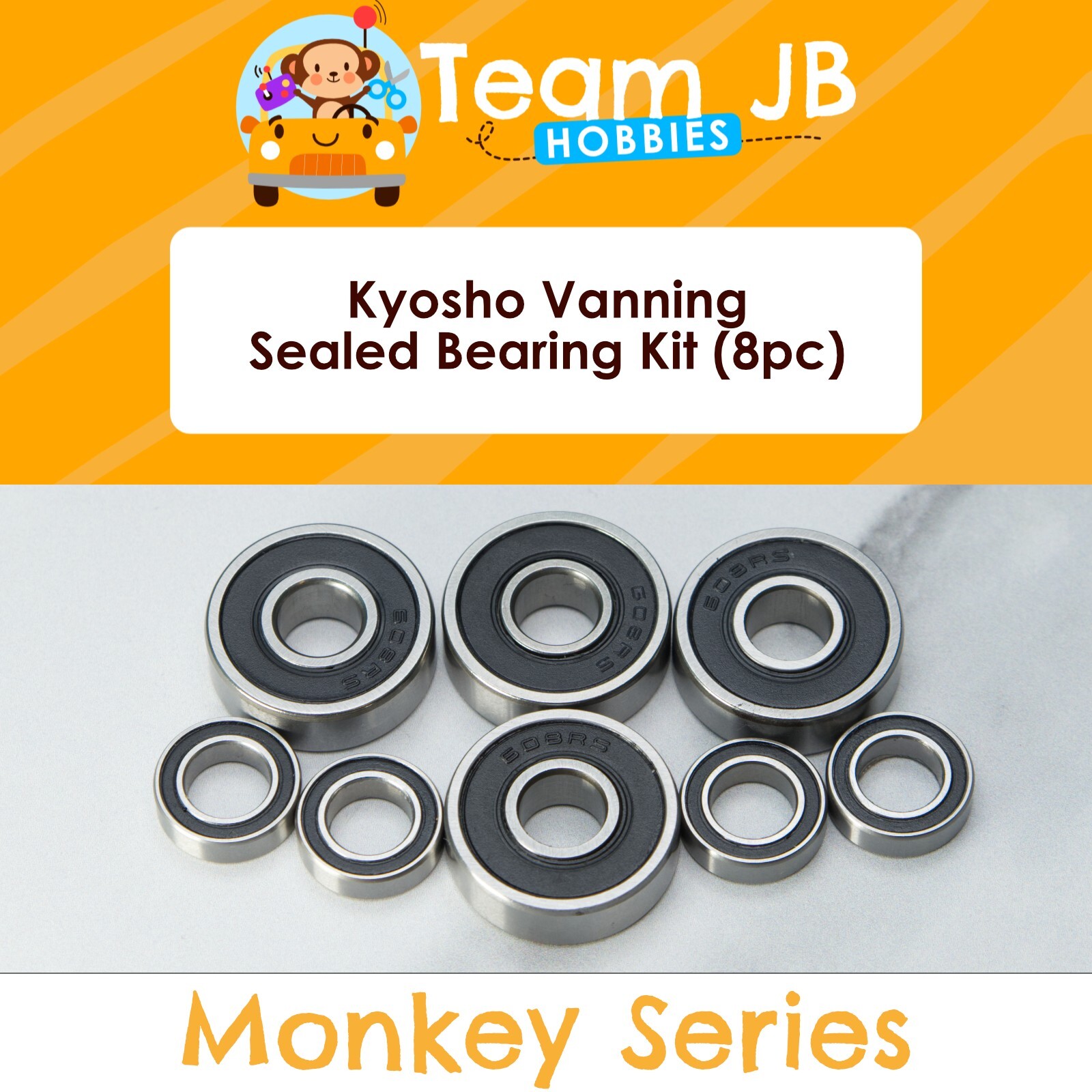 Kyosho 1985 Vanning - 1/8th Scale - 8 Pcs Rubber Sealed Bearings Kit