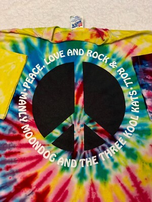 Vintage 1990s Manly Moondog and the Three Kool Kats Tie-Dye Band T-Shirt, XL NEW