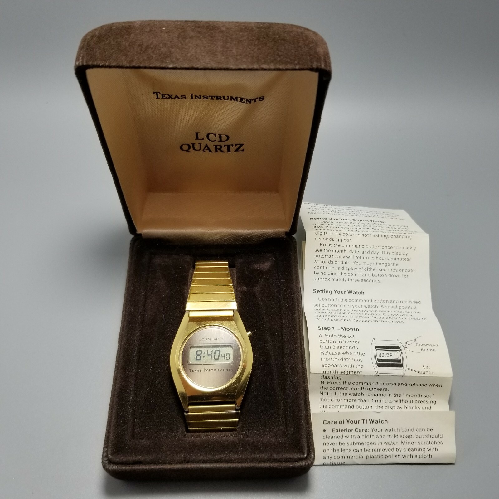 texas instruments lcd quartz watch