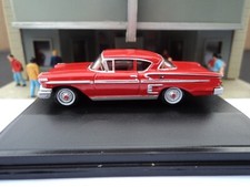 Oxford 1958 Chevrolet Impala Sport Coupe Red 187 Ho Diecast