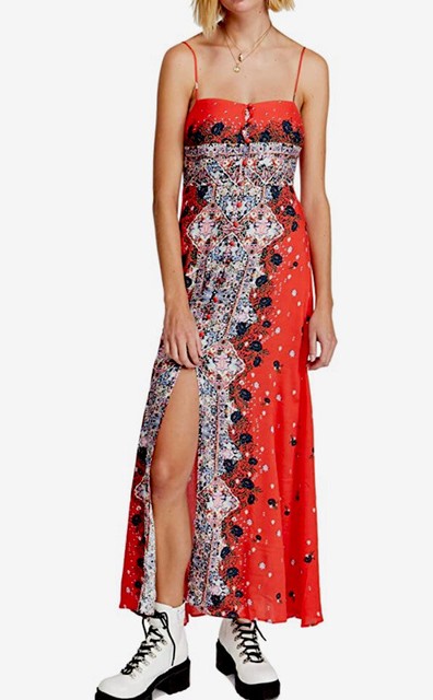 Sleeveless Printed Maxi Dress XS 