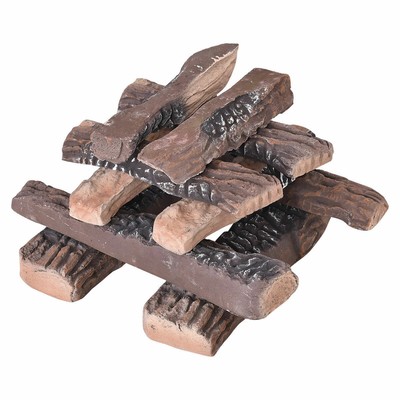 10pcs Ceramic Wood Logs Gas Fireplace Imitation Wood Propane