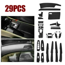 29x Black Carbon Fiber Car Interior Accessories Film For Honda Accord 2008-2012