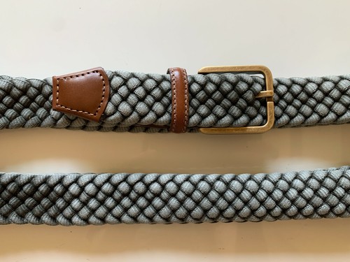 Cinturón tejido en dificultades 34 para hombre Orvis - hecho en EE. UU. - gris mostaza - ¡elige el tuyo! - Imagen 5 de 9