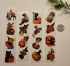 16 VINTAGE STYLE HALLOWEEN STICKERS/RETRO HALLOWEEN STICKERS/SPOOKY STICKERS
