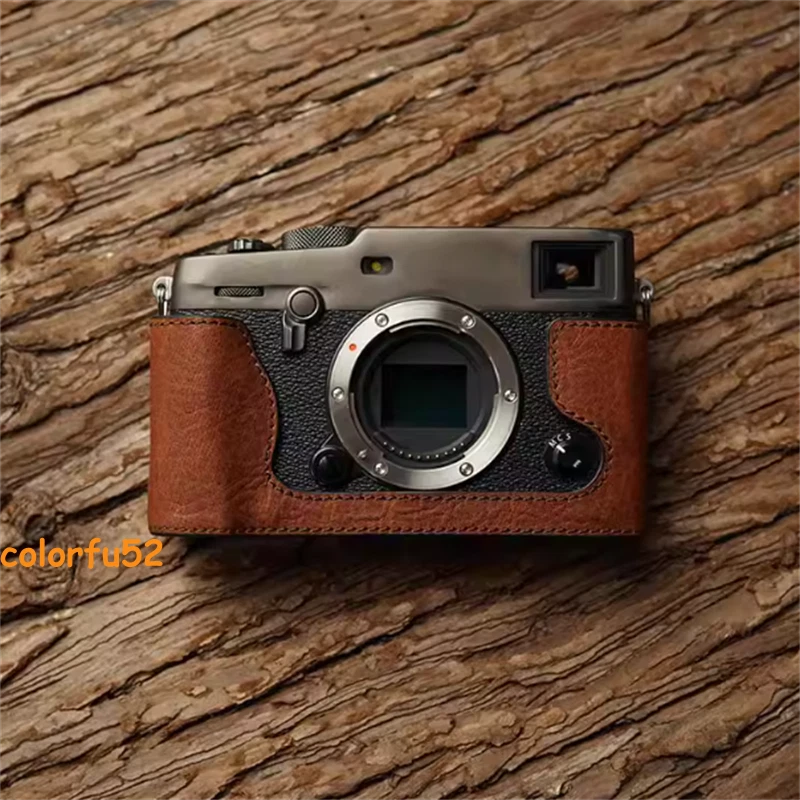 Genuine Leather Half Case For Fujifilm X-PRO3 Camera Retro Cover Insert Handmade - Image 2 of 4