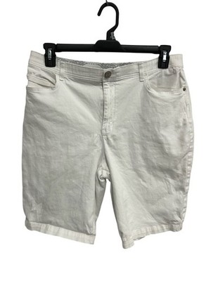 Gloria Vanderbilt 16 White Mid-Rise Bermuda Shorts Minimalist Clean Girl