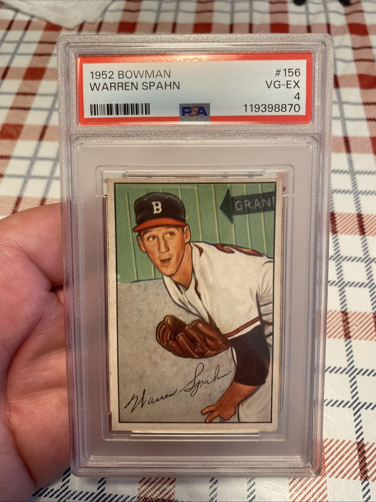1952 Bowman Warren Spahn #156 PSA VGEX 4 HOF Boston Braves Fresh Grade🔥🔥