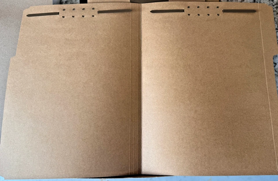 NEW HEAVY DUTY REINFORCED 2-FASTENERS KRAFT LEGAL FOLDERS 50/BOX BEST PRICE! - Image 2 of 2