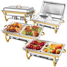 Golden 4 Pack Chafing Dish Buffet Set 8 qt Chafing Dish Buffet Set for Parties
