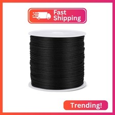 0.8MM 110 Yards Black Nylon Cord, Wind Chime Cord for Bracelet Necklace Jewelry