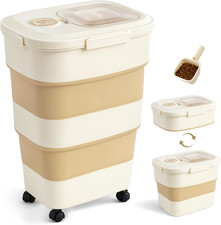 40-50Lbs Dog Food Storage Container, Large Capacity Collapsible Airtight Pet Foo