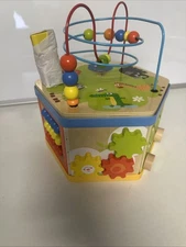 Wooden Activity Cube, 7 In 1 For Early Development,