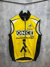 Vintage Castelli ONCE Deutsche Bank Cycling Vest Yellow Black Men's Size L