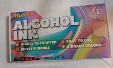 Alcohol Ink Set - 15 Vibrant, Highly Saturated, Multi-Purpose, Permanent Colors