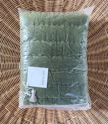 NEW Serena & Lily Delwood Velvet Euro Pillow Sham-Grove Green