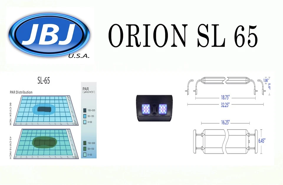 JBJ Orion SL-65 LED Aquarium Light Slim Line Fixture Fan Cooled Saltwater Reef - Image 2 of 4