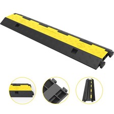 Speed Bump Cable Protector Ramp 4PCS 2-Cable Rubber 40"x9.7"x2" Cord Guard