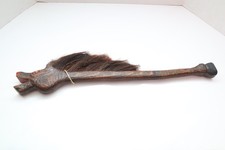 Vintage Native American Sioux Horse Dance Stick Carved Wood Indian Folk Art.