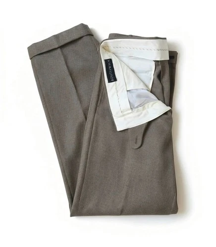 Vintage Southwick Men's Worsted Wool Dress Pants 33x31/32 Trousers Taupe Cuffed - product listing photo