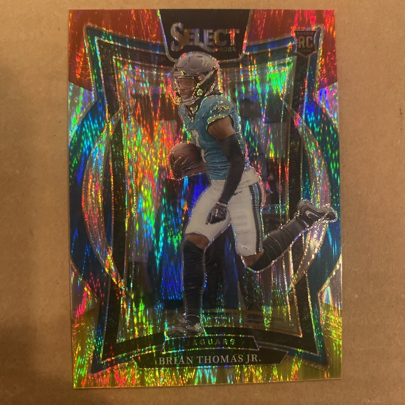 2024 Panini Select - Concourse Brian Thomas Jr. #91 Red & Yellow Shock Prizm...