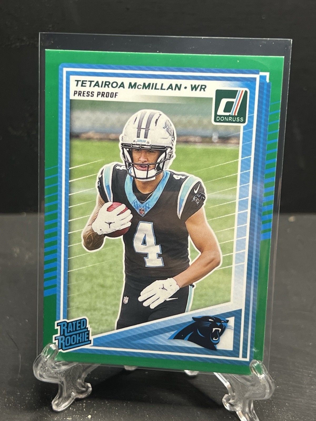 2025 Panini Donruss - Rated Rookie Tetairoa McMillan #314 Press Proof Green (RC)