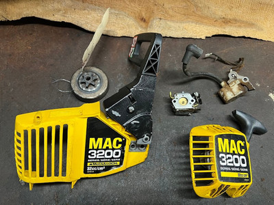 Mac McCulloch Chainsaw 3200 3214 Parts Lot Brake Cover Carb Clutch Coil (SPARKS)