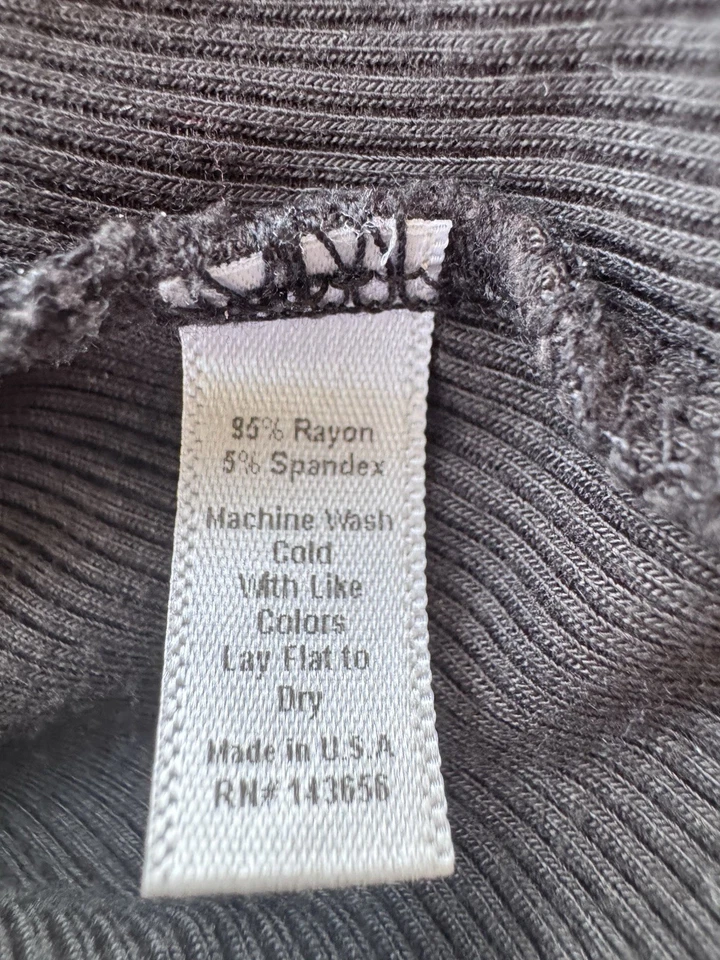 Camisa Joah Marrón Negra Cuello Redondo Acanalada Manga Larga Talla M/L Foto 4 de 4