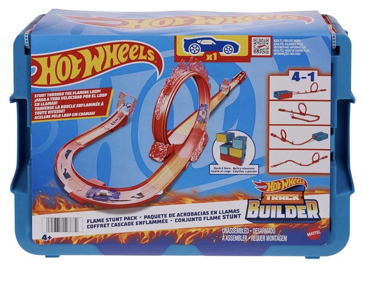 Hot Wheels Toy Car Track Playset Flame Stunt Pack 1:64 Scale Vehicle HMC04