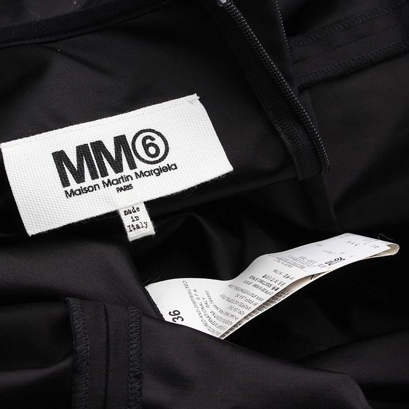 Abito Drappeggiato Stampato Nero Maison Margiela MM6 44 124547153