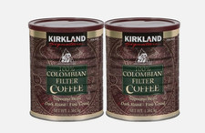 2 x Kirkland Signature 100% Colombian Filter Coffee Supremo Bean Dark 1.36kg 18.38 per kilo