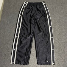 Vintage 90s Nike Breakaway Pants Mens Medium Black Dazzle Snap Side Track Pants