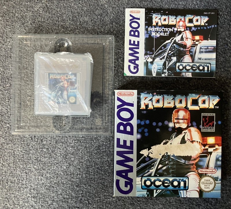 RoboCop-Boxed-Nintendo Game Boy-1990-Genuine-Complete Set-Cartridge Case +Manual