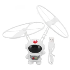 (White)Astronaut Induction Flying Toy Safe Stable Plastic Intelligent
