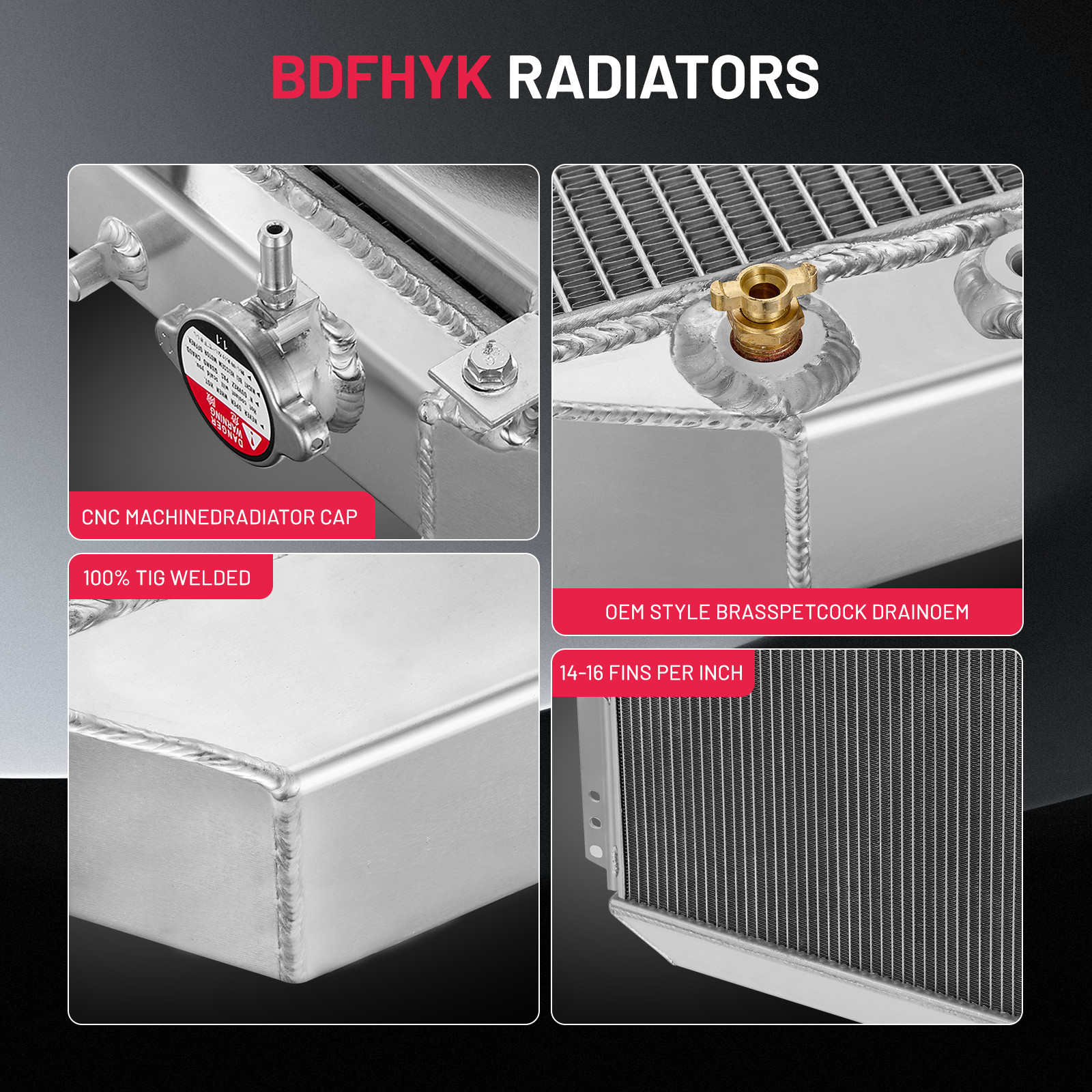 RA-FM64-3 Aluminum 3ROW 44mm auto radiator fitfor 1964 Ford Mustang Base US SHIP