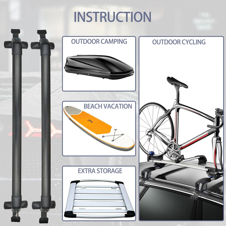 For Lexus	IS250 IS350 Roof Rack Cross Bar Aluminum Luggage Cargo Carrier US Foto 4 de 4