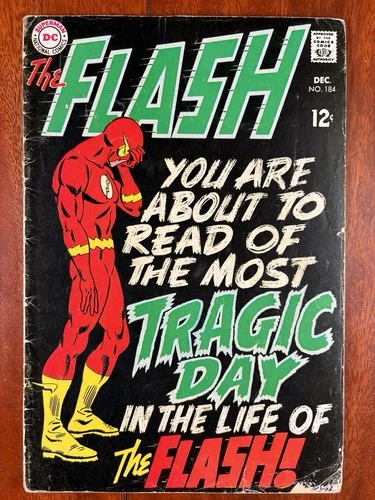 The Flash #184 DEC 1968 Vintage DC Comics, Silver Age, 1st Print -NR - Ok / Fair