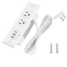 Recessed Power Strip with PD 20W Type-C, Desk Outlets with 2 USB-A  1 USB-C ...
