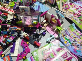 Huge LEGO Friends Bulk Lot Bricks Base Plates Instruction Mixed Parts