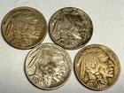 (Lot of 4) toned XF full-horn Indian Head BUFFALO NICKELS. 1935 1936 1937 1937D