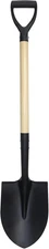 Round Shovel with D-Handle, 41 Inches, Wooden Handle, Garden/Beach/Snow Use