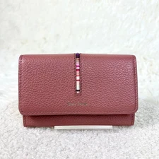 Paul Smith leather multi-stripe pink card case slim men’s women’s credit holder